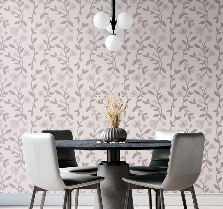 Elegant Floral Silhouettes flowers wallpaper - TenStickers