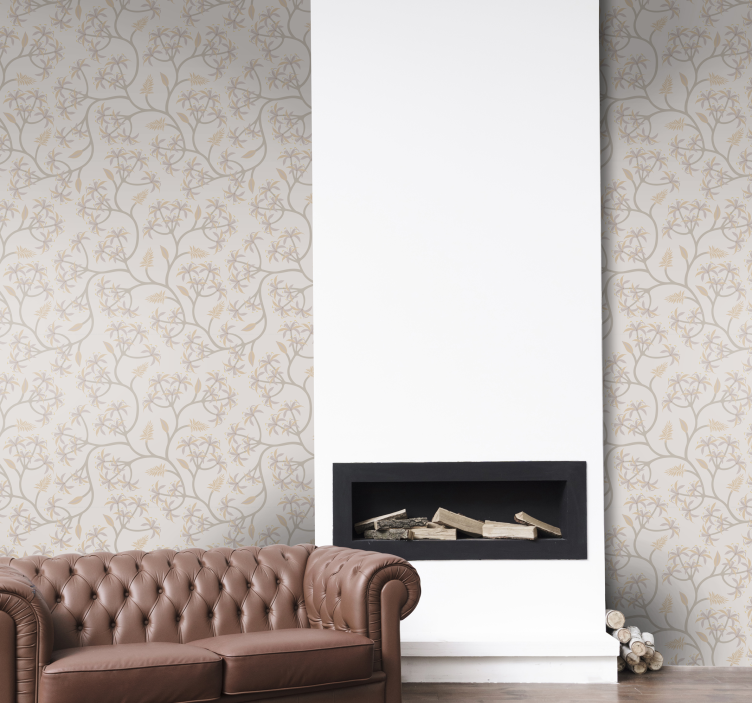 Elegant flowers on branches Flower Wallpaper - TenStickers