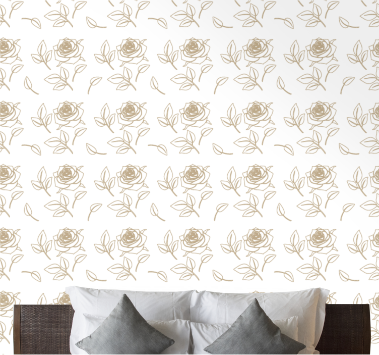 Elegant Rose Patterns flowers wallpaper - TenStickers