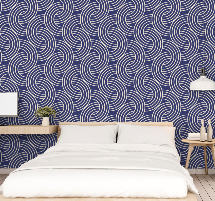 Elegant Spiral Waves wallpaper geometric - TenStickers