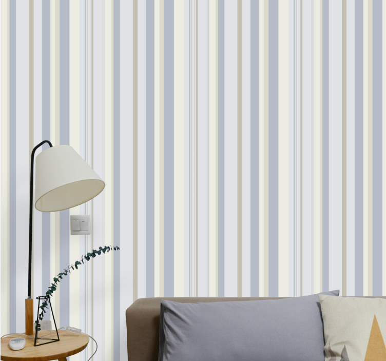 Gray elegant motif wallpaper vertically striped - TenStickers