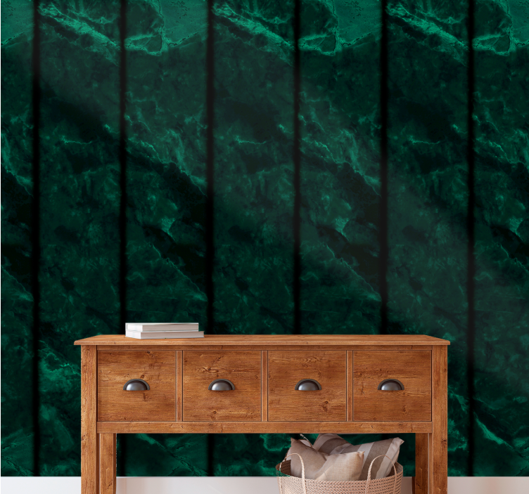 Emerald Marble Effect textured wallpaper - TenStickers