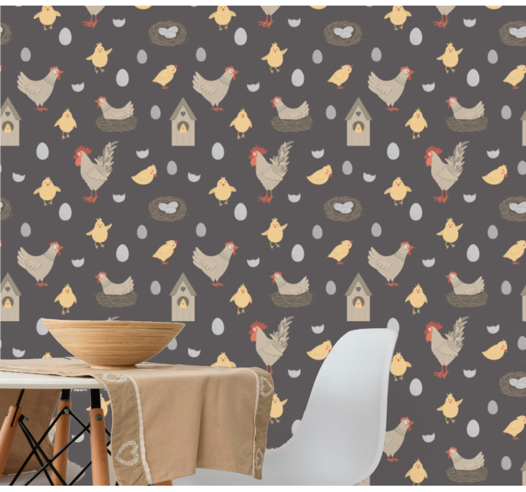 Farmyard Motif animals wallpaper - TenStickers