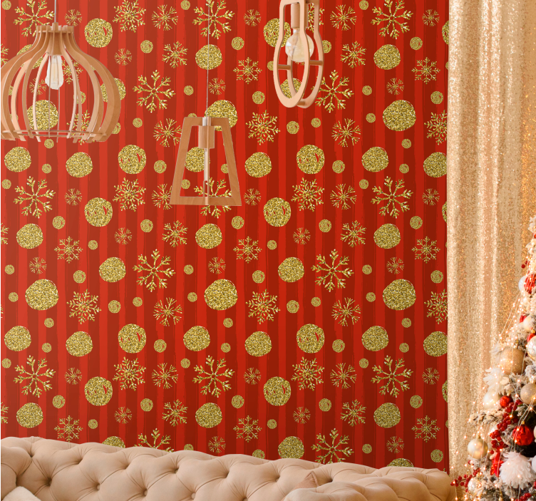 Festive Glitter Ornaments holiday christmas wallpaper - TenStickers