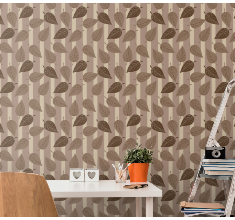 Feuilles brown  art wallpaper - TenStickers