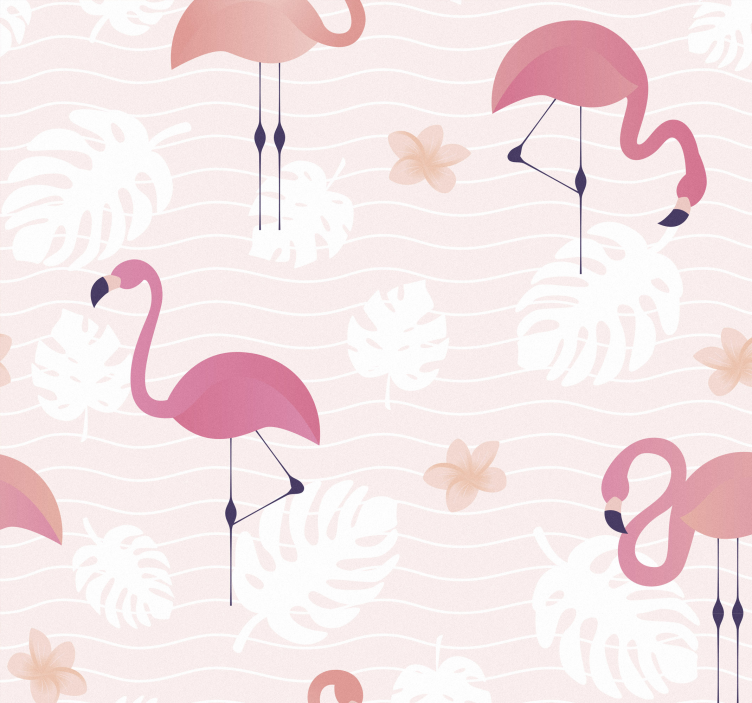 Flamingo huddle animal wallpaper - TenStickers