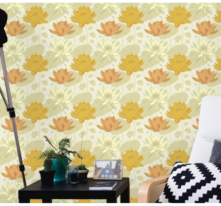 Floral Arrangement Pattern flowers wallpaper - TenStickers