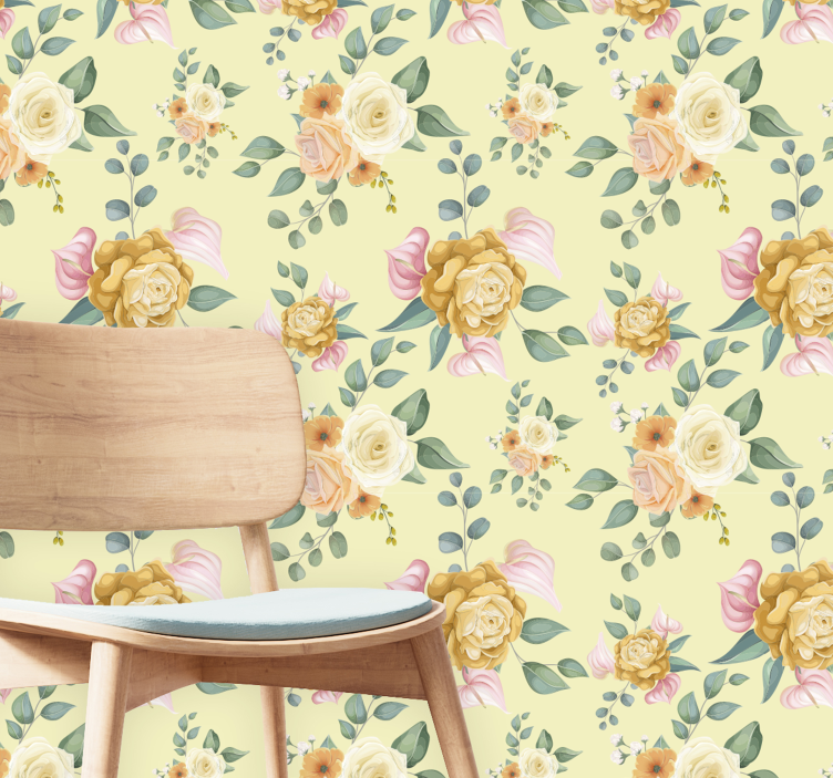 Floral Blossom Array flowers wallpaper - TenStickers