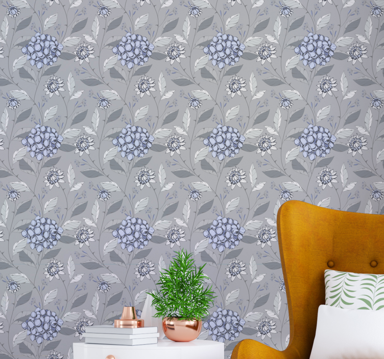 Floral Blossom Pattern flowers wallpaper - TenStickers