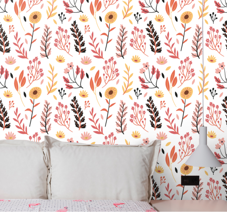 Floral Botanical Design flowers wallpaper - TenStickers
