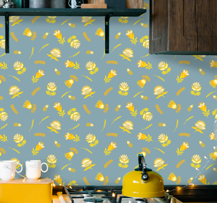 Floral Delight flowers wallpaper - TenStickers