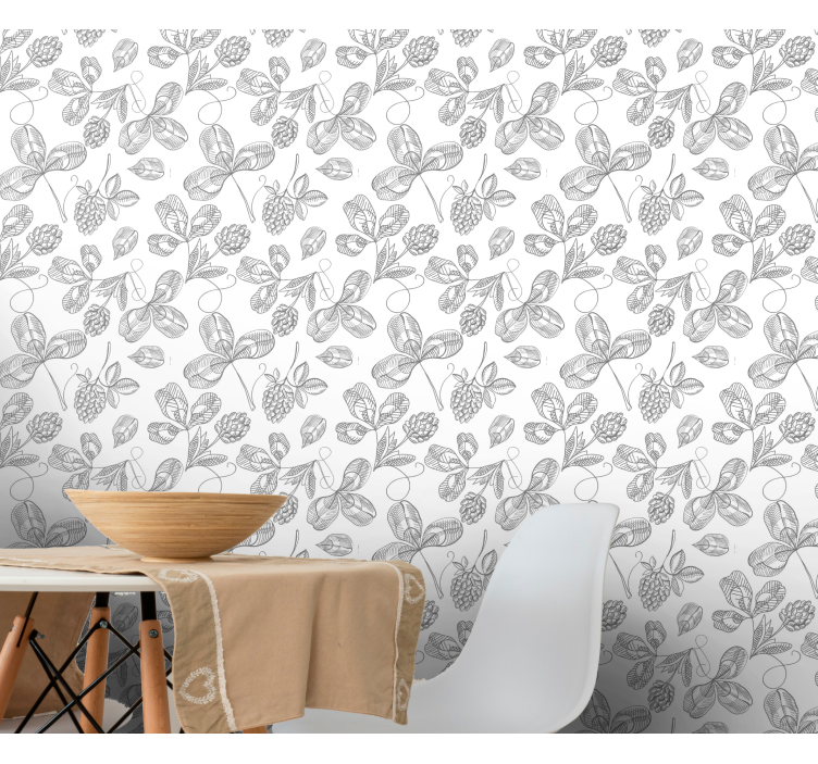 Floral Embroidery flower wallpaper - TenStickers