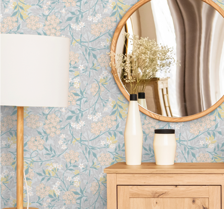 Floral Hydrangea Elegance flowers wallpaper - TenStickers