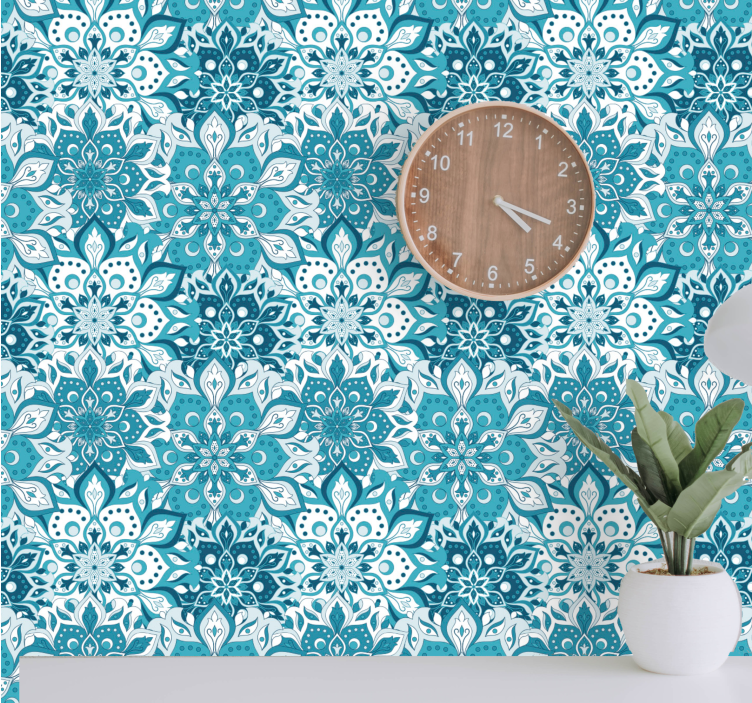 Floral Mandala Pattern ornamental wallpaper - TenStickers