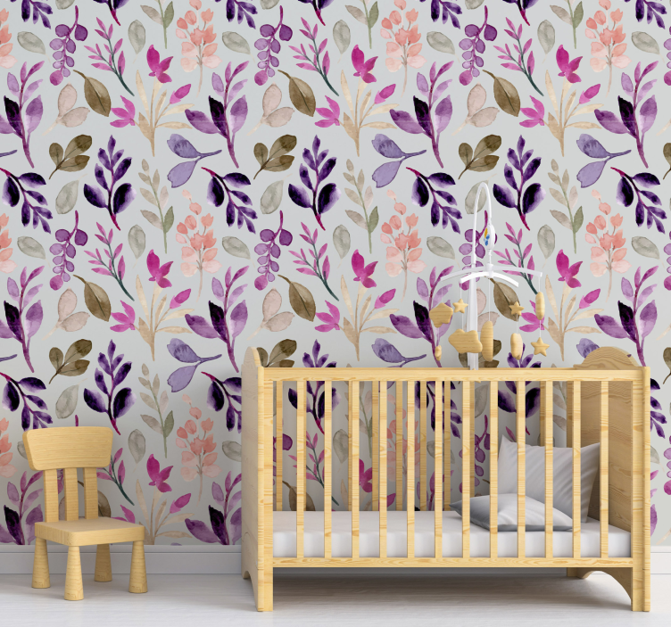 Floral soft colour flower wallpaper - TenStickers