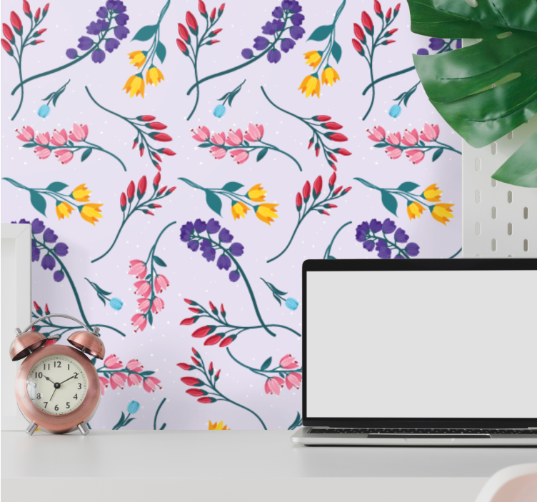 Floral Vine Motifs flowers wallpaper - TenStickers