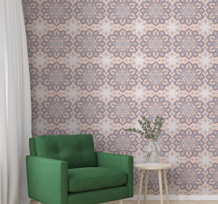 Floral vintage mandala circles wallpaper - TenStickers