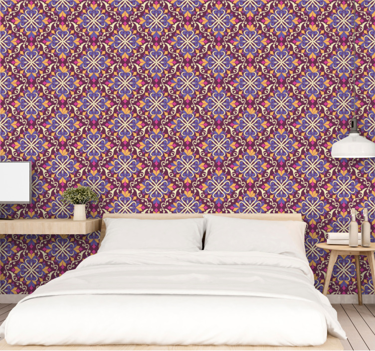 Floral wallpaper floral geometric elegance - TenStickers