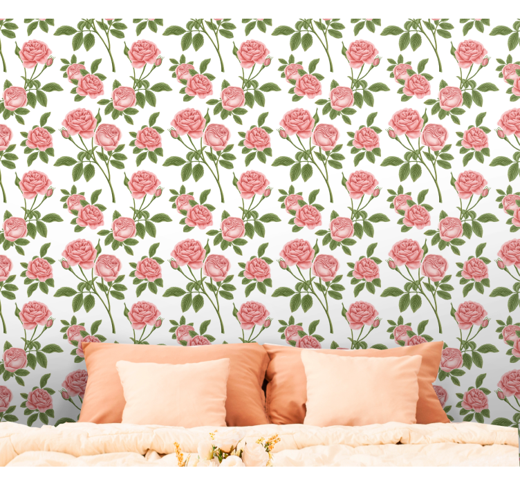 Flowerprint Roses flower wallpaper - TenStickers