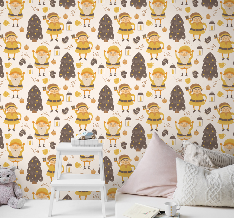 Forest Friends holiday christmas wallpaper - TenStickers