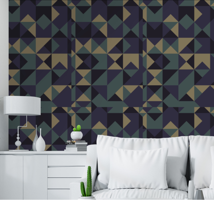 Geometric abstract arrangement triangles wallpaper - TenStickers