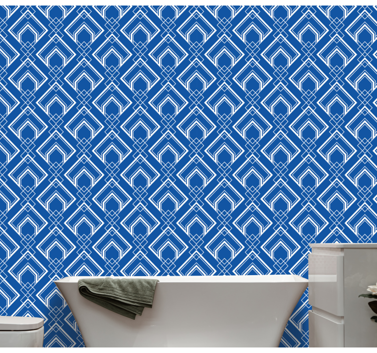 Geometric Blue Pattern wallpaper geometric - TenStickers