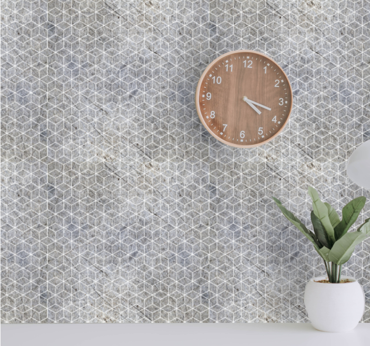Geometric cement industrial decor wallpaper - TenStickers