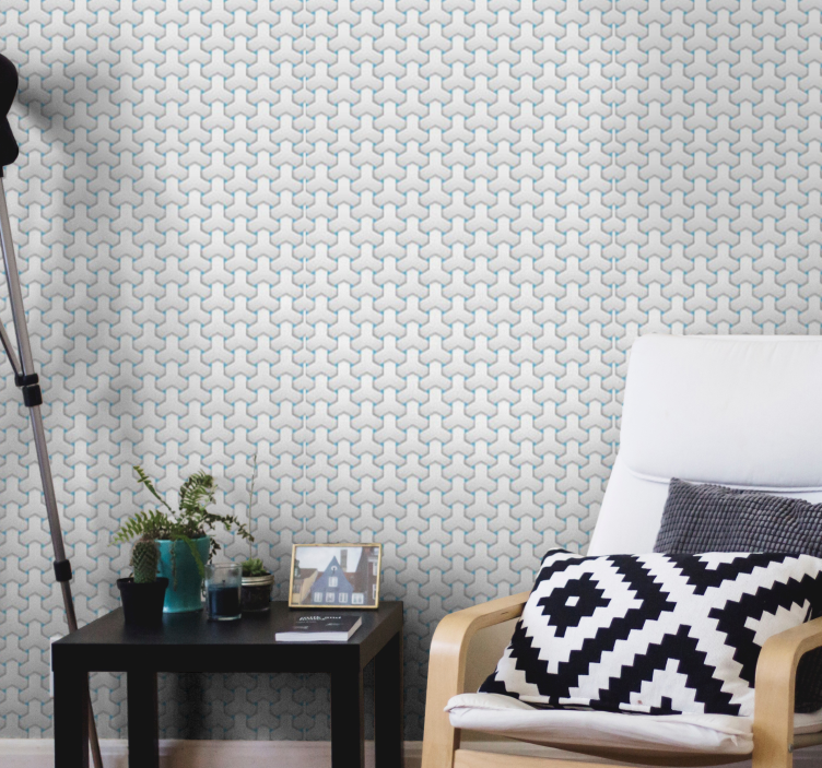Geometric Detail hallway wallpaper - TenStickers