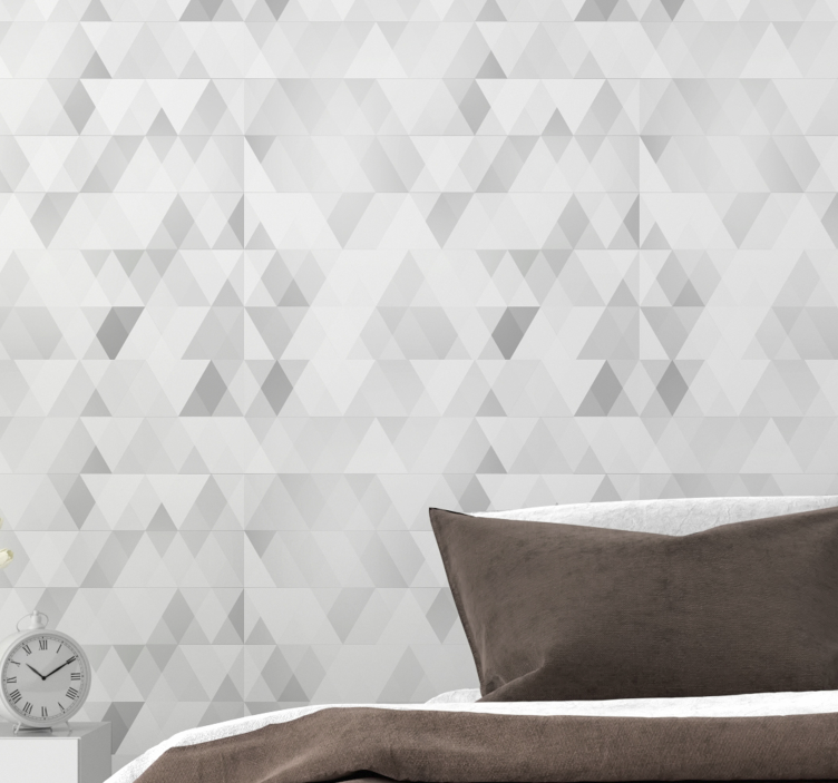 Geometric grey traingles Triangle Wallpaper - TenStickers