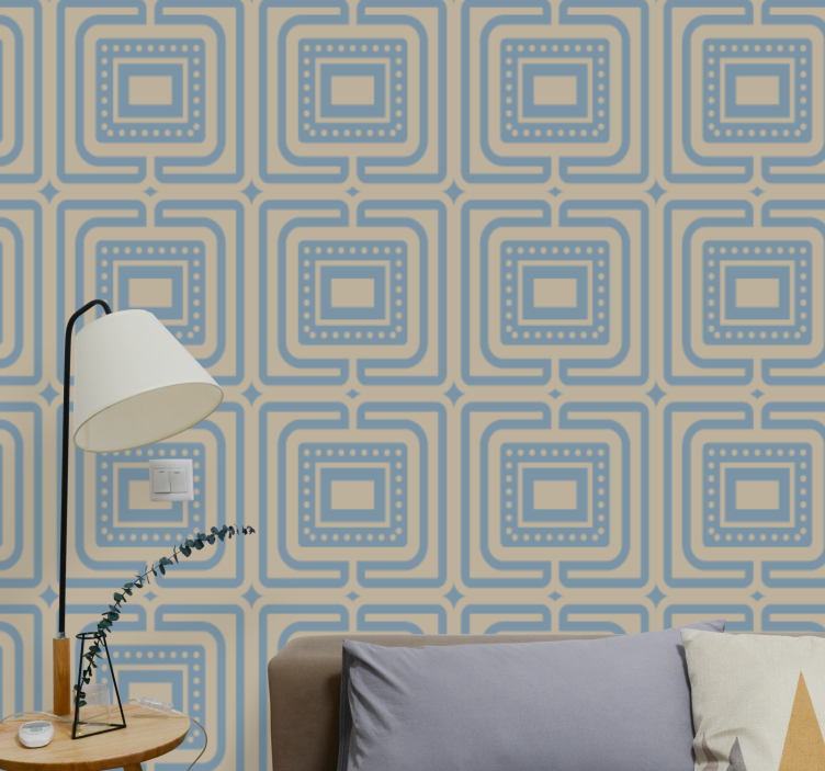 Geometric Retro Squares wallpaper geometric - TenStickers