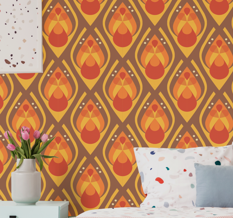 Geometric Teardrop wallpaper geometric - TenStickers