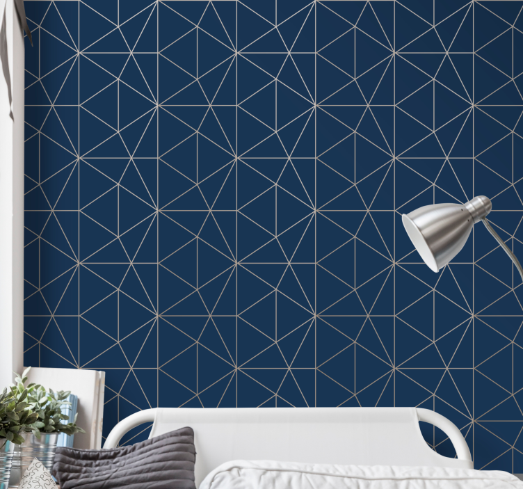 Geometric triangle prism Living Room Wallpaper - TenStickers