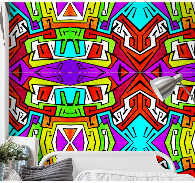 Geometric Vibrancy abstract wallpaper - TenStickers