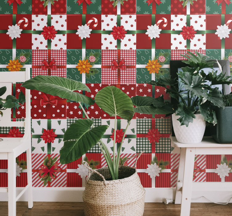 Gift boxes pack Living Room Wallpaper - TenStickers
