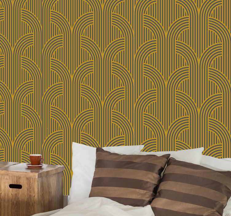 Golden vintage ornamental Vintage Wallpaper - TenStickers