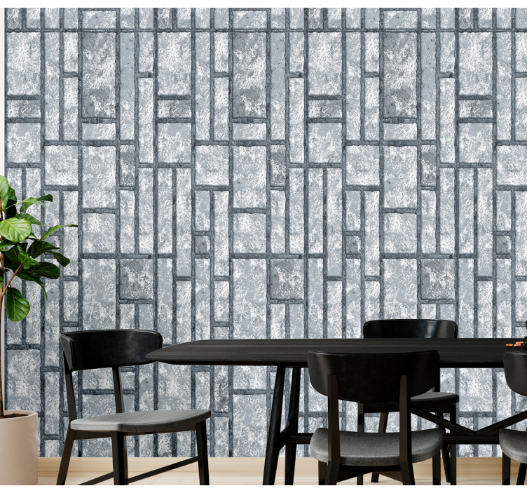 Gray concrete blocks home office wallpaper - TenStickers