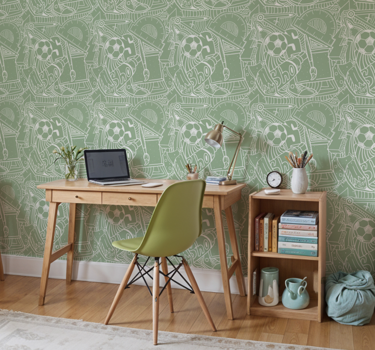 green school chalk wallpaper teenage bedroom - TenStickers