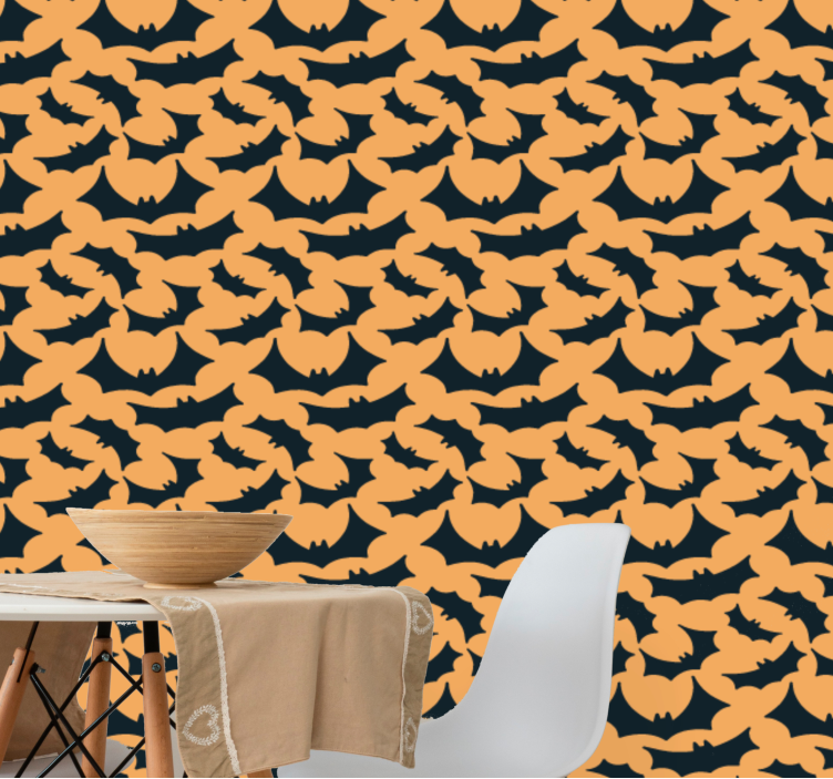 Halloween Bats Pattern cute halloween wallpaper - TenStickers