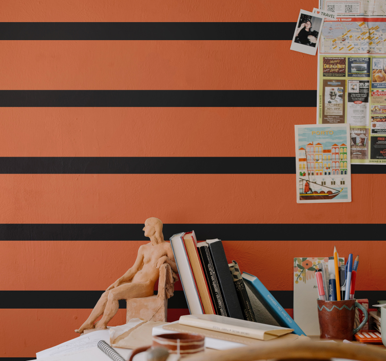 Halloween colors horizontal stripes Wallpaper - TenStickers