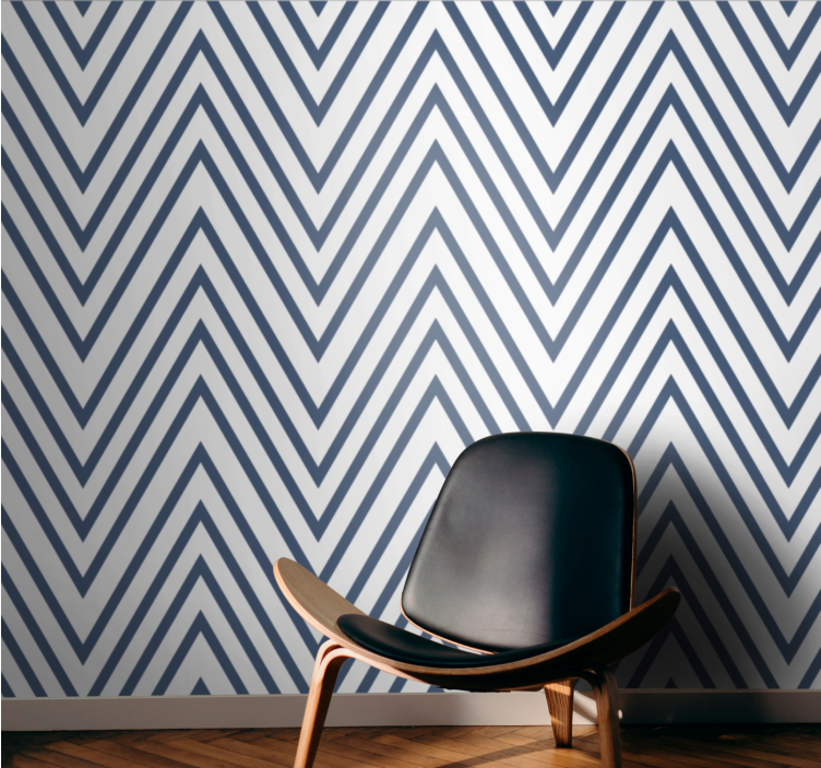 Hampton Style Line Pattern Abstract Wallpaper - TenStickers