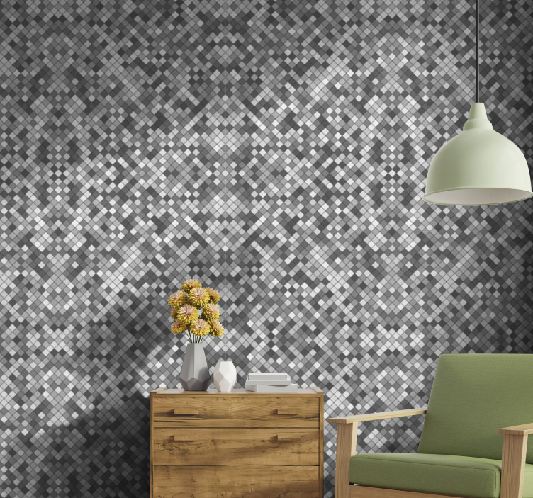 Herringbone Illusion wallpaper geometric - TenStickers