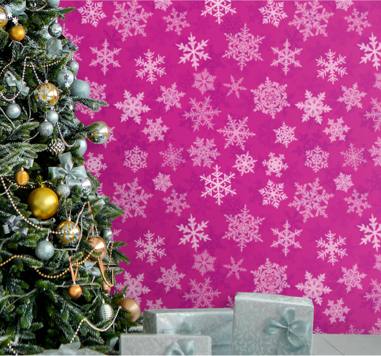 Holiday Snowflakes holiday christmas wallpaper - TenStickers