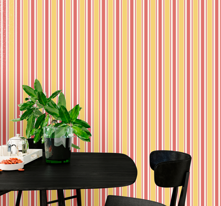 Horizontal striped design calid tones wallpaper - TenStickers