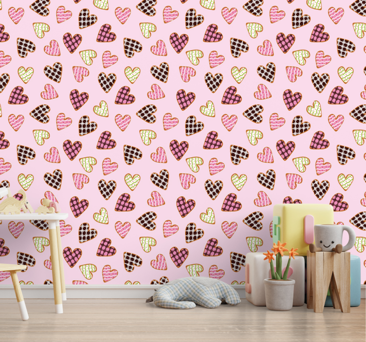 Ice Cream Cones polka dots wallpaper - TenStickers