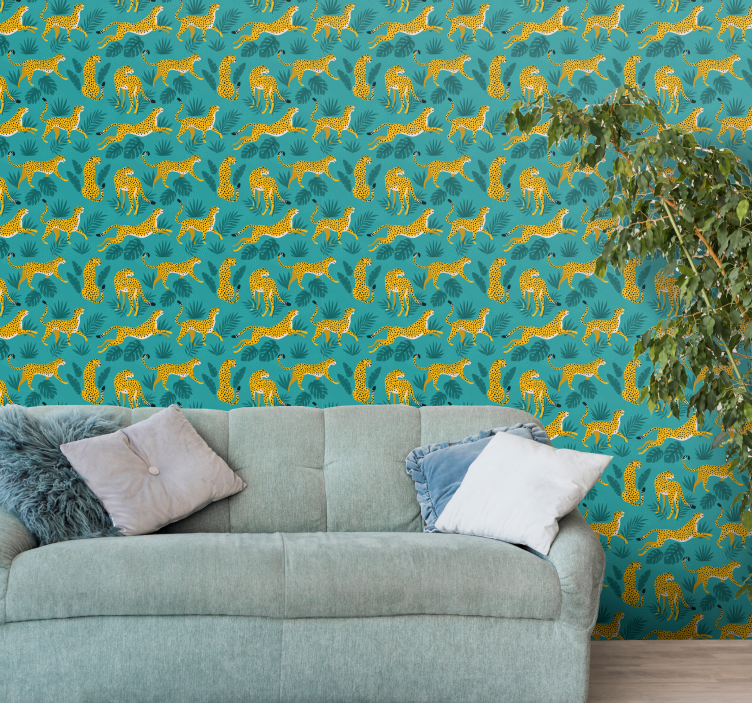 Jungle Leopard Animal Wallpaper - TenStickers