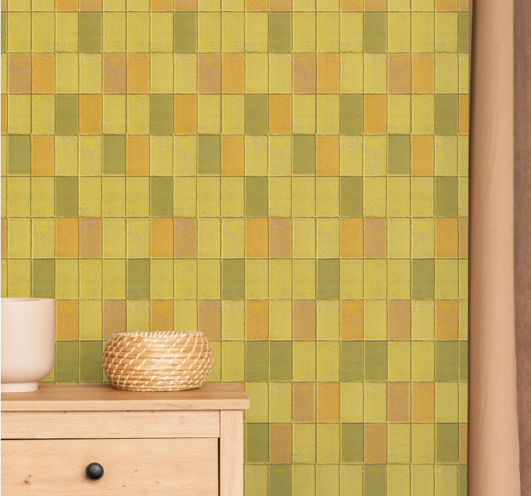 Kawaii style yellow shades Tile wallpaper - TenStickers