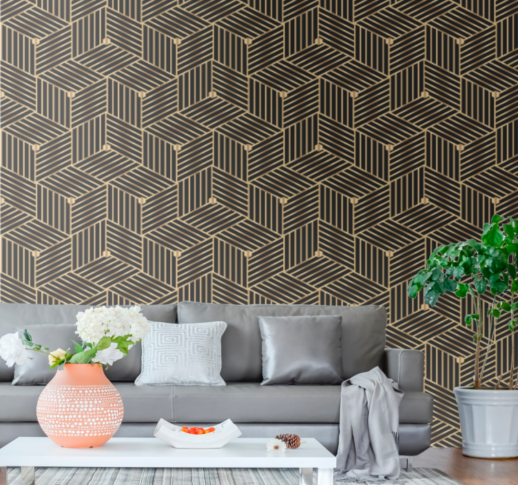 Layered Pattern Design wallpaper geometric - TenStickers
