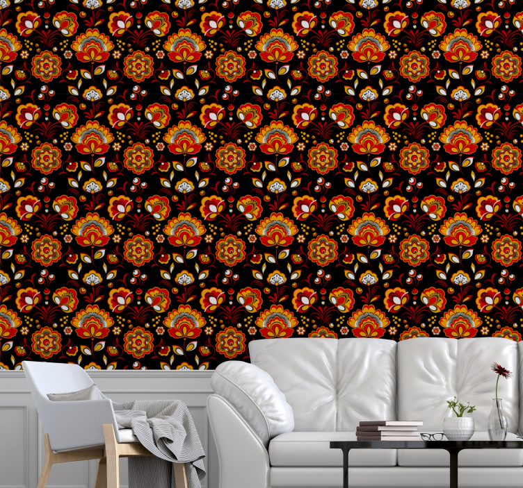 Lively Blossom Arrangement floral wallpaper - TenStickers