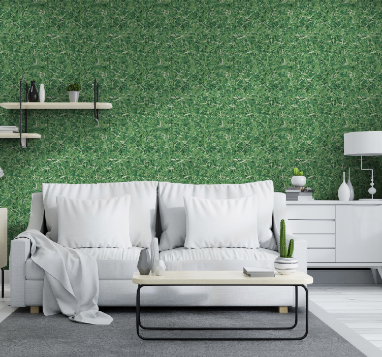 Living room grass texture wallpaper - TenStickers