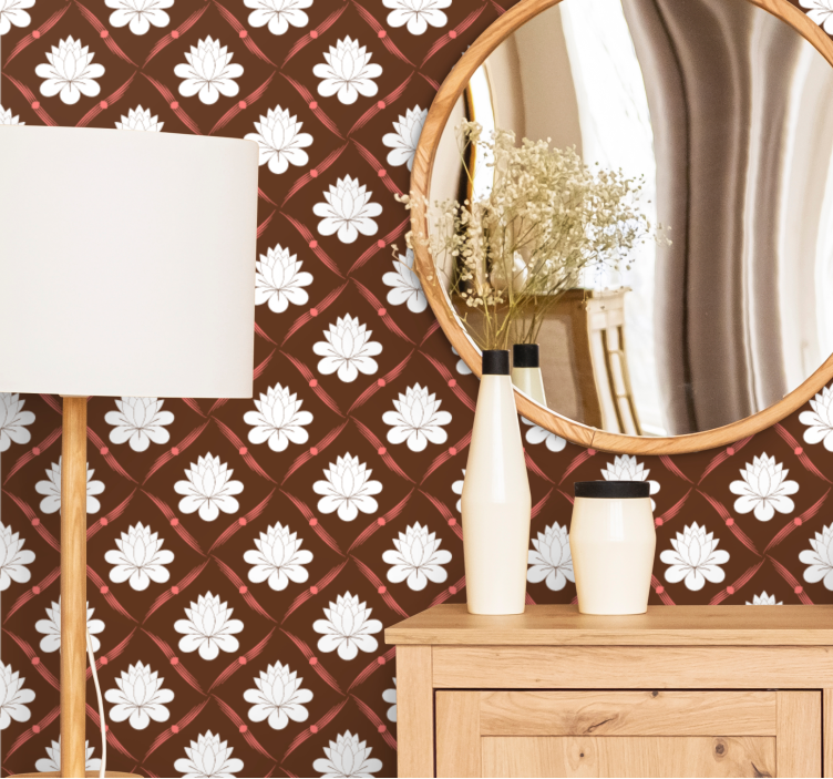 Lotus Pattern Design floral wallpaper - TenStickers